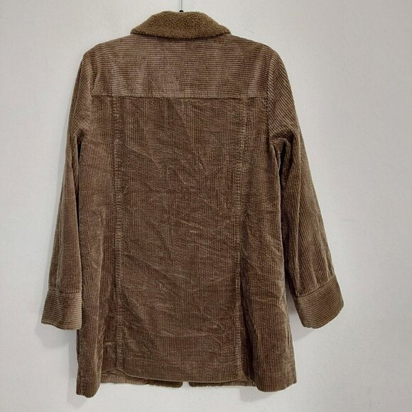 J. JILL Brown Chore Boy Farm HERITAGE TUMBLED CORD COAT Corduroy Zip Jacket Sz M - Picture 7 of 10